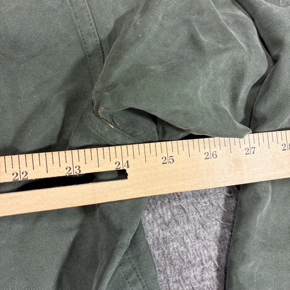 The North Face Button Down Work Travel Shirt Men XL Green Long Sleeve Distressed